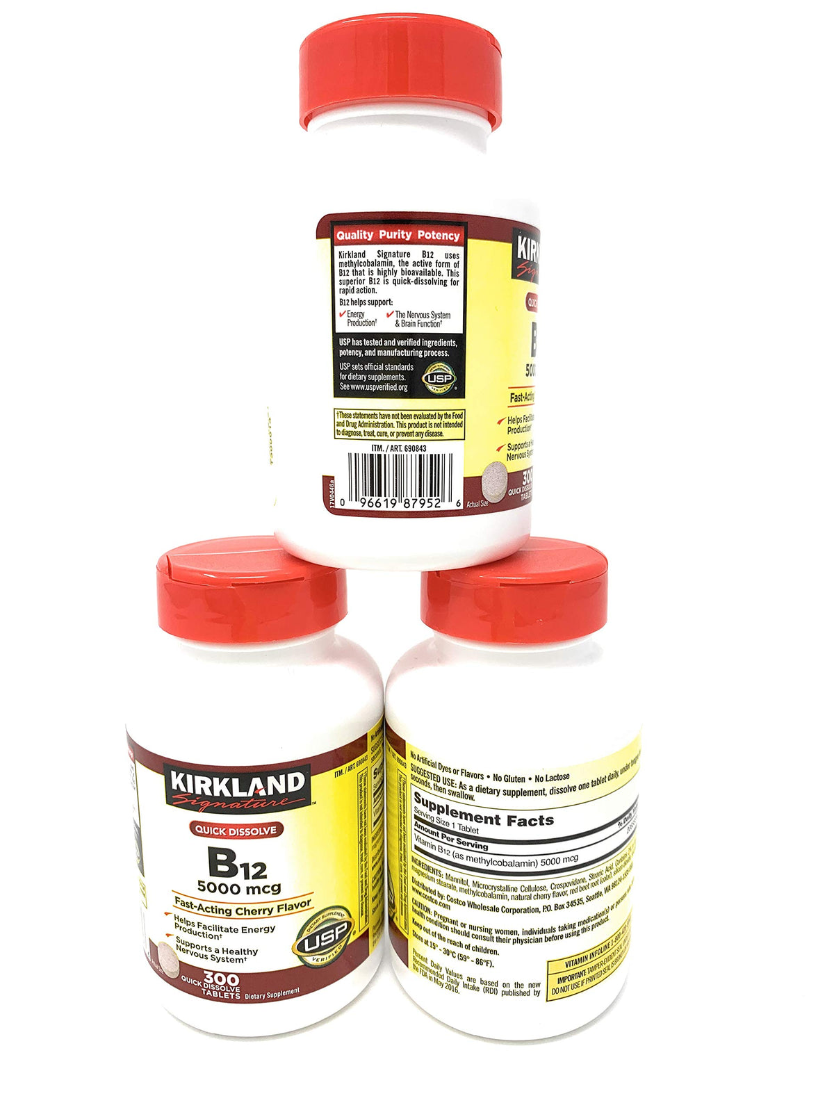 Kirkland Signature Sublingual B-12 5000 mcg - 300 Tablets - image 4