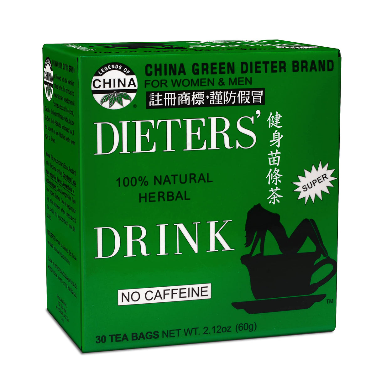 Uncle Lee's China Green Dieter's Tea Caffeine-Free - 30 Count