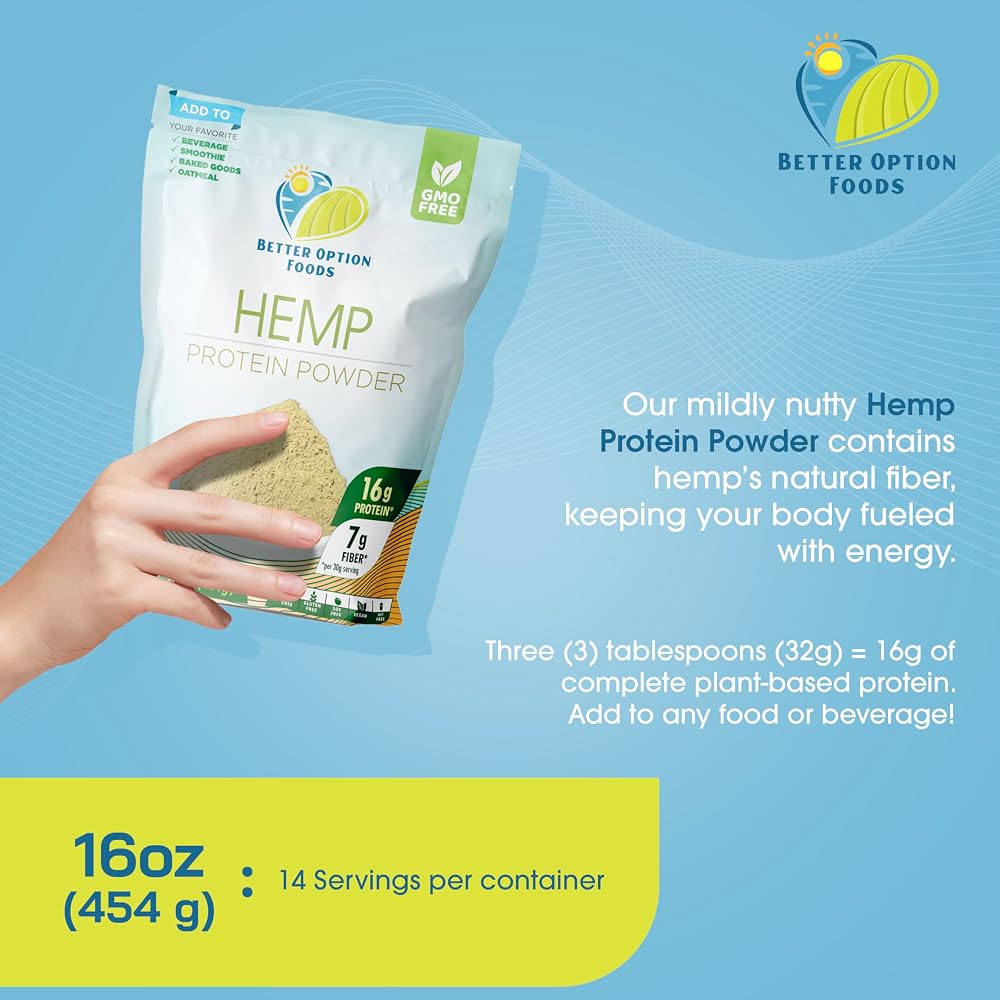 Better Option Foods Hemp Powder - Easy-to-Digest Fiber Protein Powder - image 5