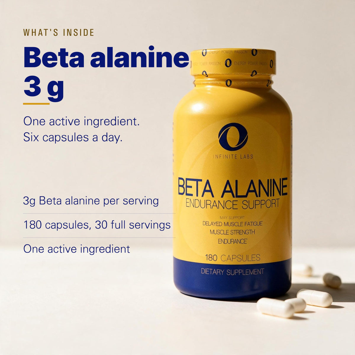 Infinite Labs Beta Alanine - 180 Capsules - image 2