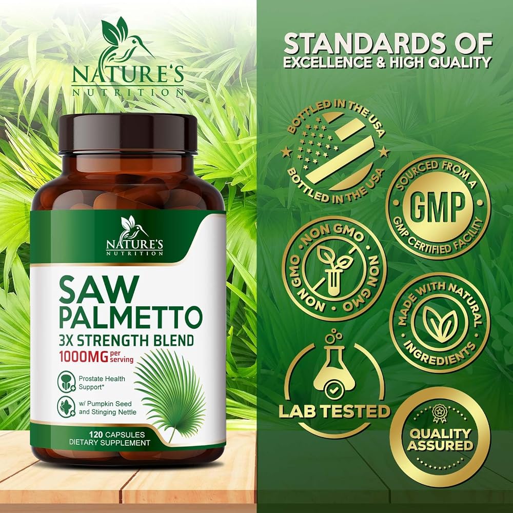 Nature's Nutrition Saw Palmetto for Men - 3X Strength Prostate Health - image 5