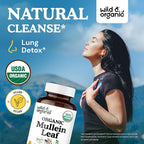 Wild & Organic USDA Organic Mullein Capsules Lung Support - 90 Count - image 2