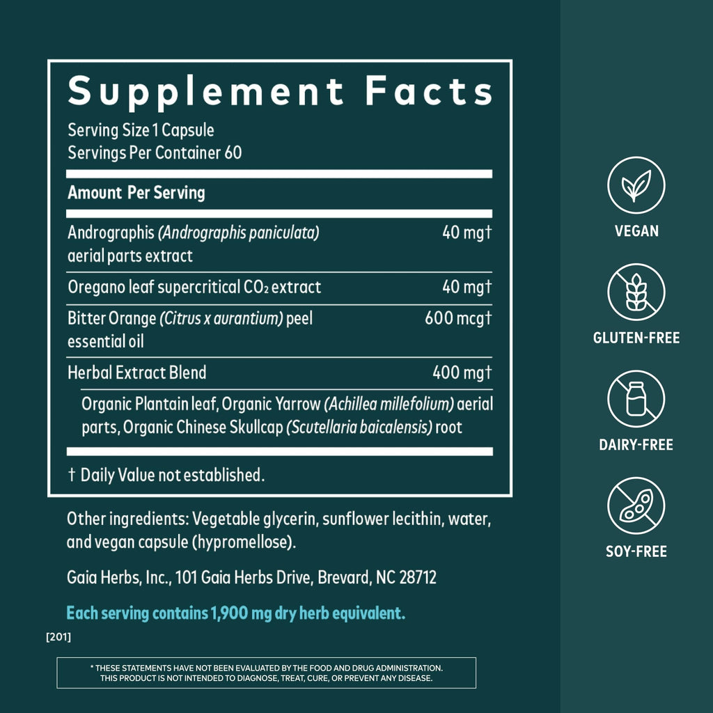 Gaia Herbs Sinus & Lung Supreme - 60 Vegan Capsules - image 2