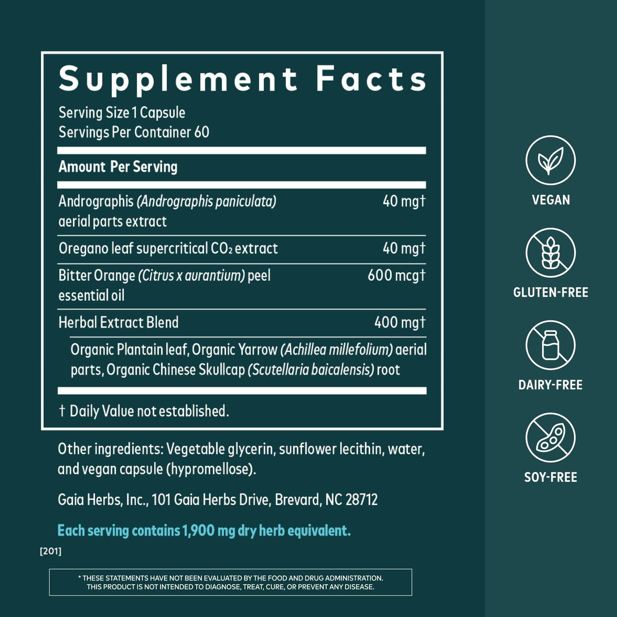 Gaia Herbs Sinus & Lung Supreme - 60 Vegan Capsules - image 2