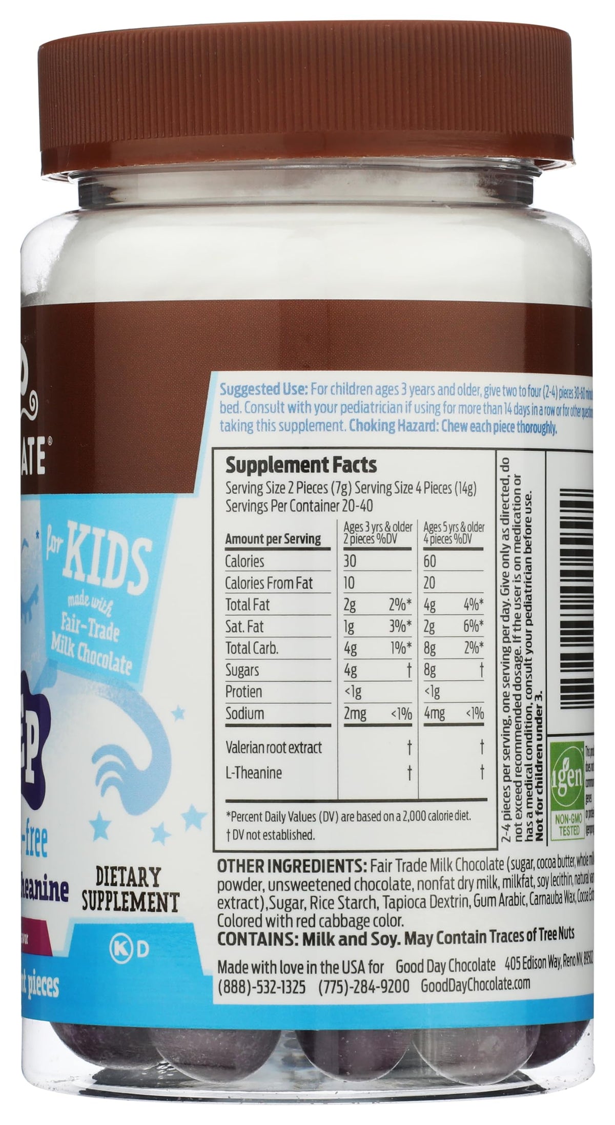 Good Day Chocolate Valerian Root Sleep Aid for Kids - 80 Pieces - image 5