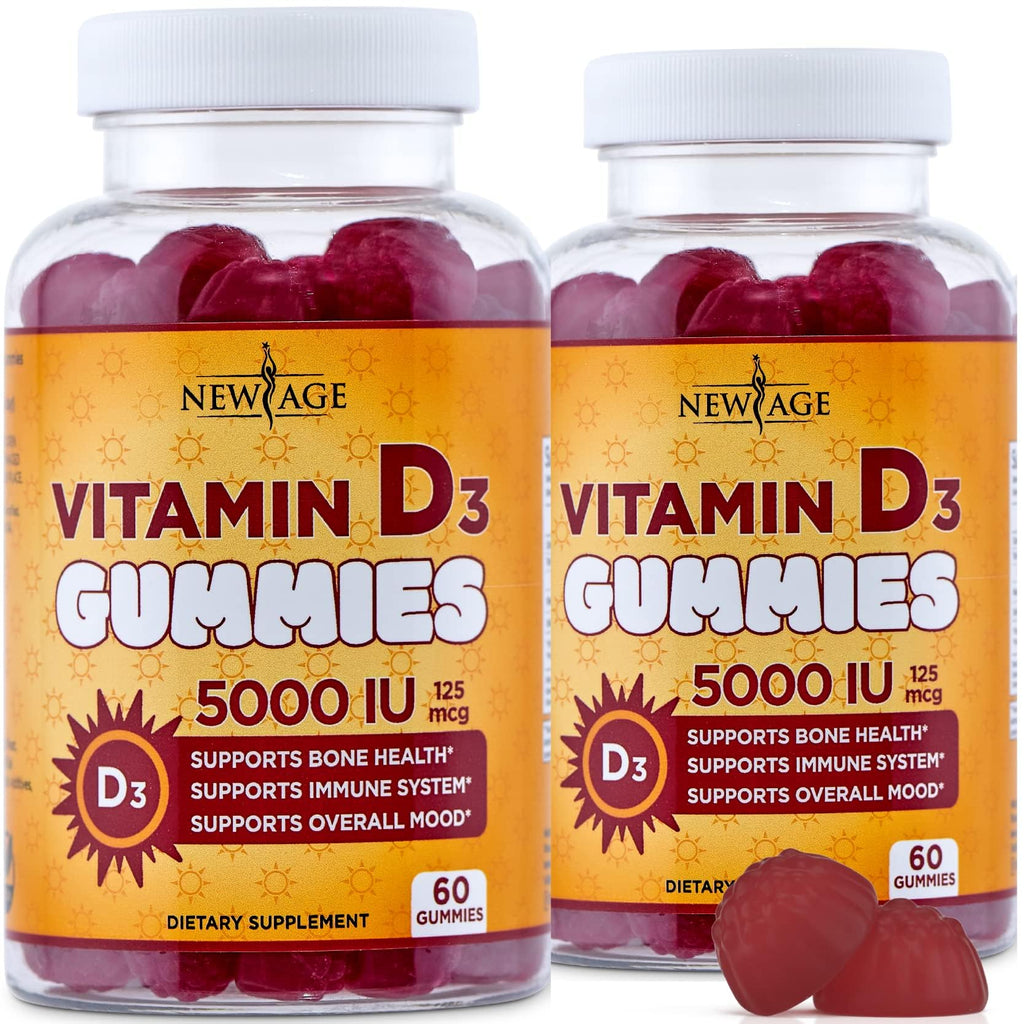 NEW AGE Vitamin D3 5000 IU Gummies Immune Support - 120 Gummies
