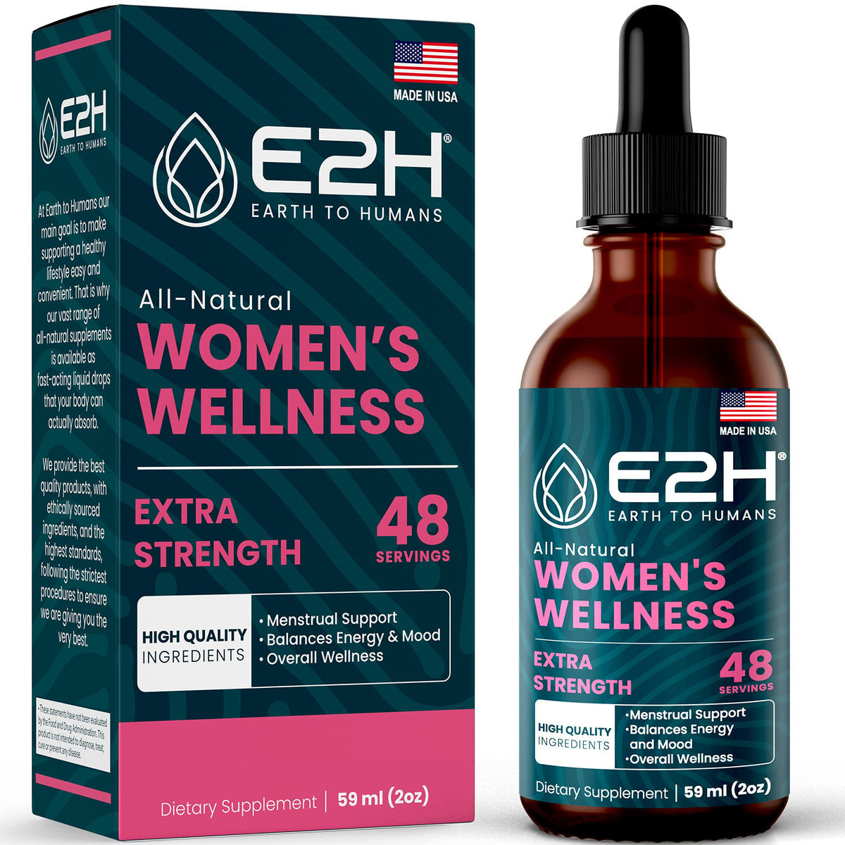 E2H Women's Wellness Hormone Balance Drops - 2 Fl Oz