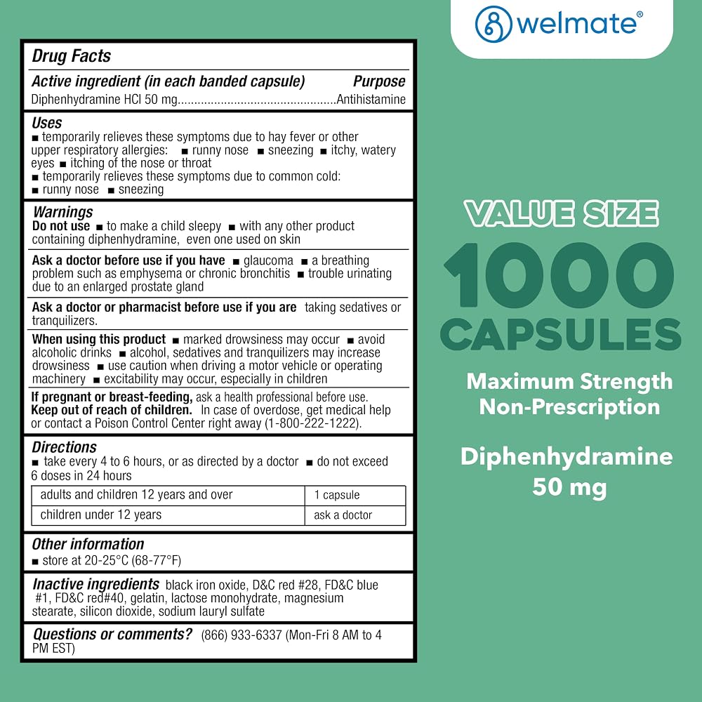 WELMATE Diphenhydramine HCl 50mg - image 4