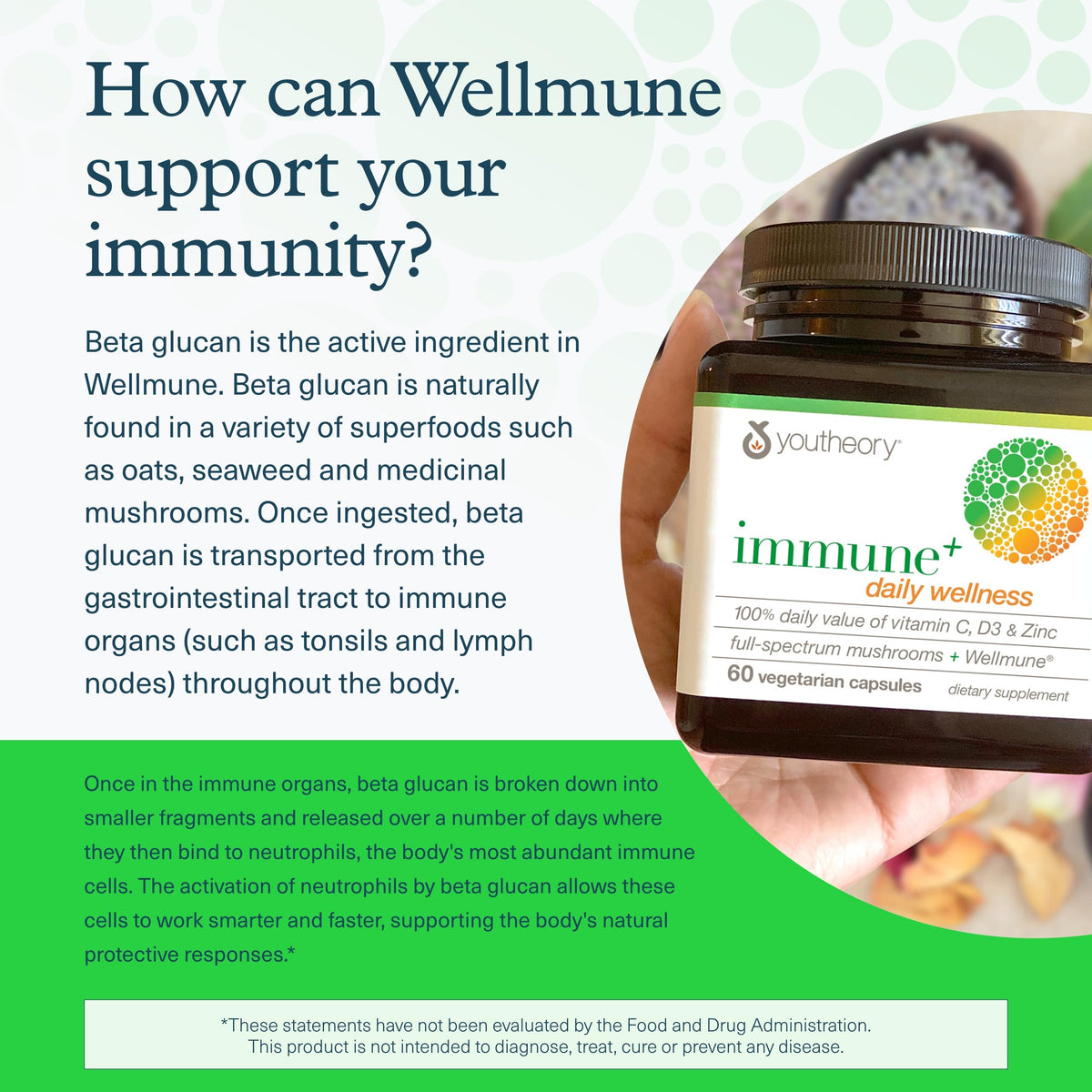 Youtheory Immune+ Daily Wellness Supplement - 60 Vegetarian Capsules - image 4