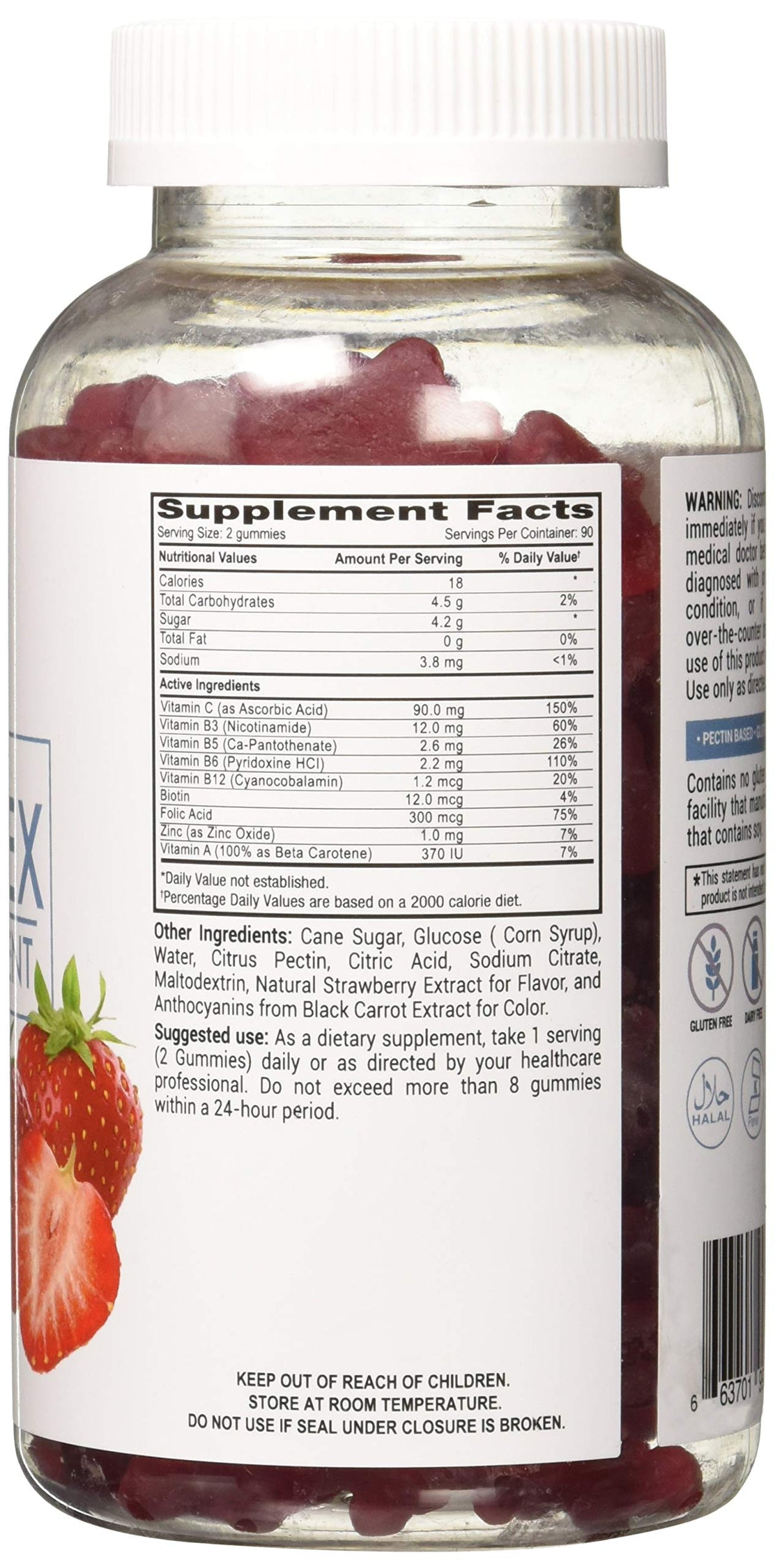 Lutrovita B Complex Gummy Strawberry - 180 Count - image 3
