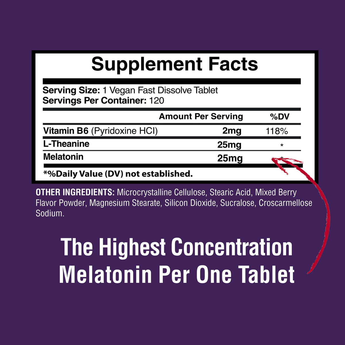 Happi Mi Nutrition Melatonin 25mg Sleep Support - 120 Tablets - image 2