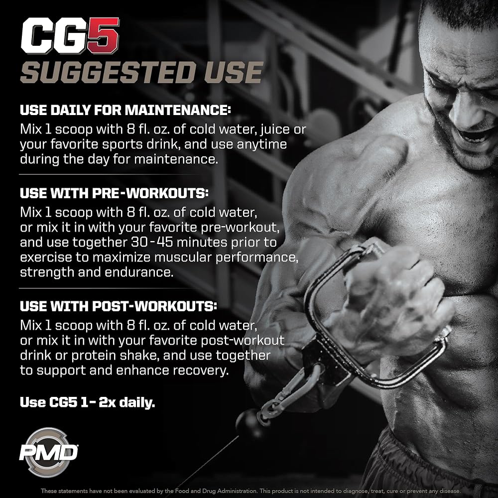 PMD Sports CG5 - Premium Creatine and L Glutamine Powder - Maximum