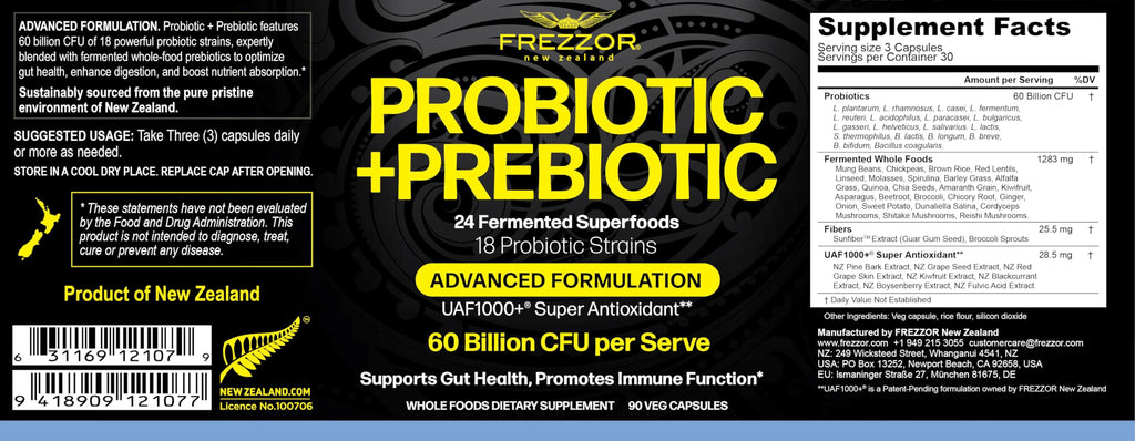 FREZZOR Probiotic + Prebiotic Capsules 60 Billion CFU - 270 Capsules - image 2