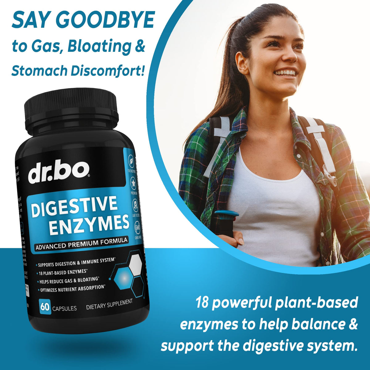 DR. BO Digestive Enzymes Plant Based - 60 Capsules - image 4