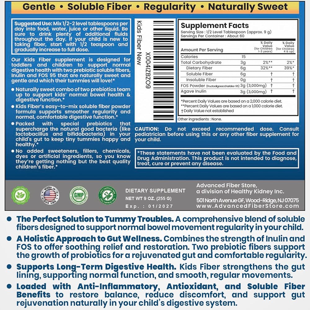 Kidney Restore Kids Fiber Powder for Regularity - 60 Servings - image 6
