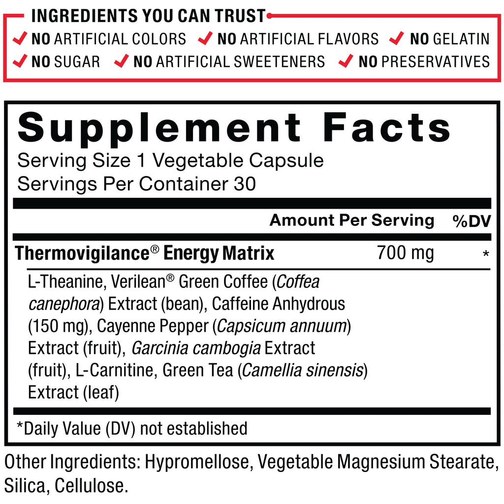 Force Factor LeanFire Pre Workout Energy Pills with Green Tea Extract and Caffeine