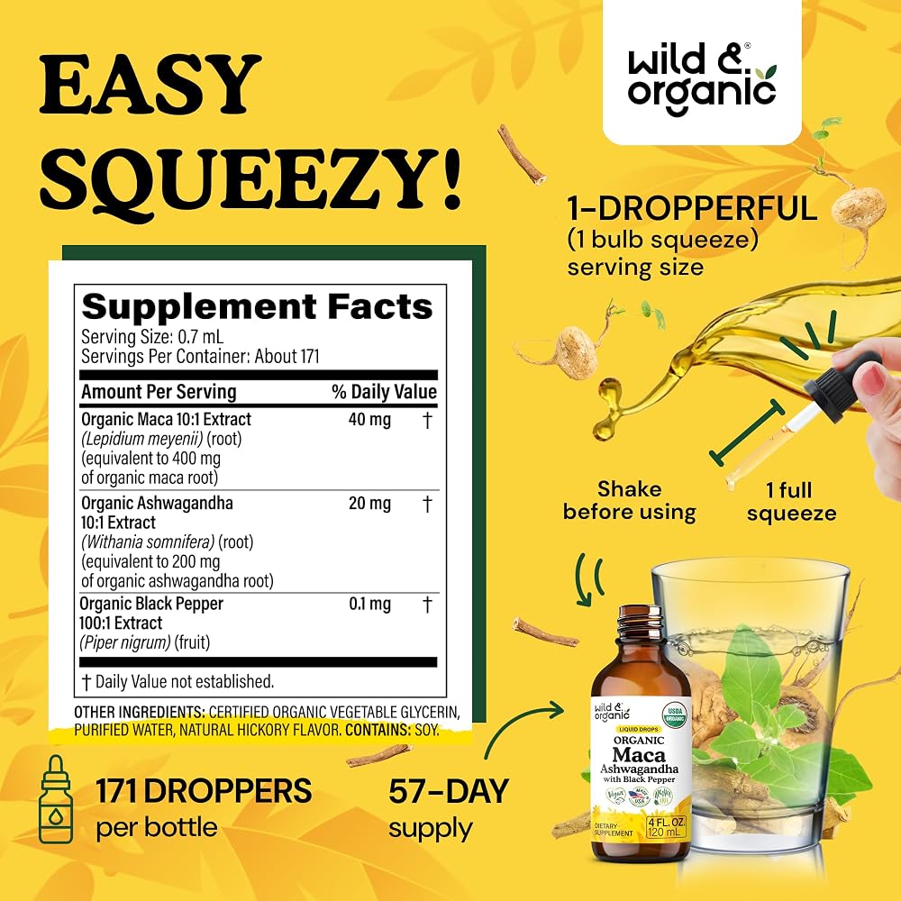 Wild & Organic Maca Root Ashwagandha Drops - 4 fl oz - image 3