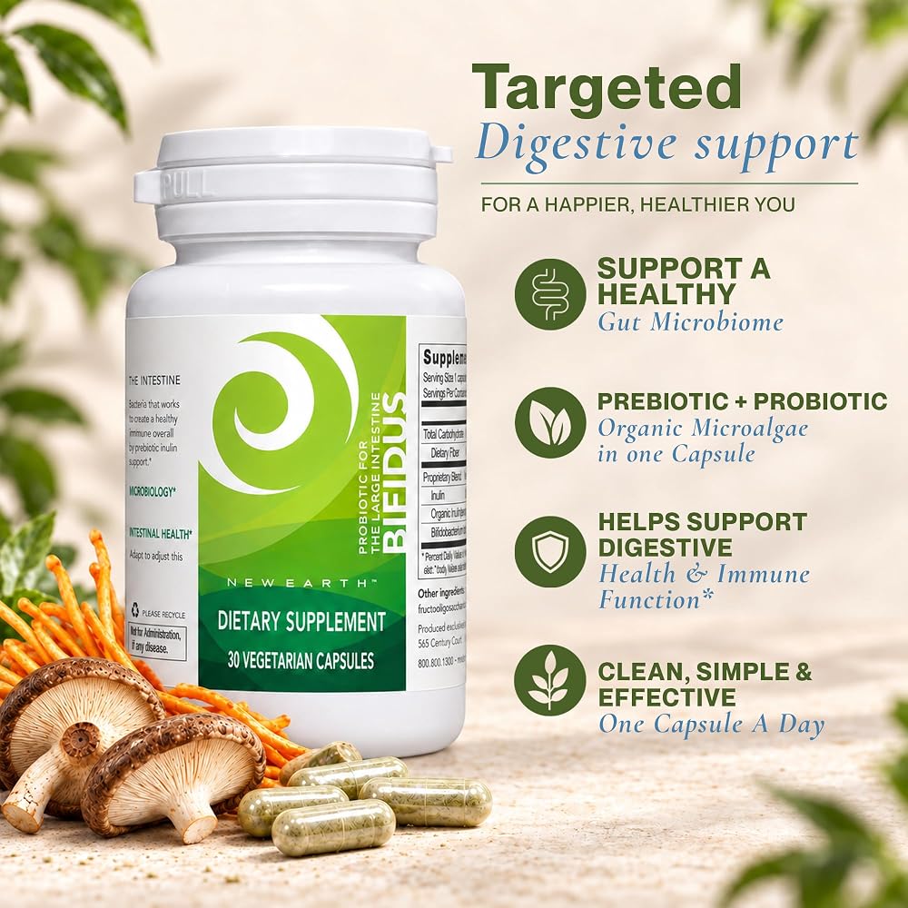 New Earth Bifidus Probiotic for Lower GI Support - 30 Capsules - image 8