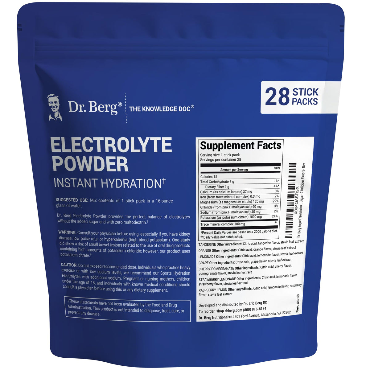 Dr. Berg Sugar Free Electrolyte Powder Packets Variety Pack - 28 Pouches - image 2