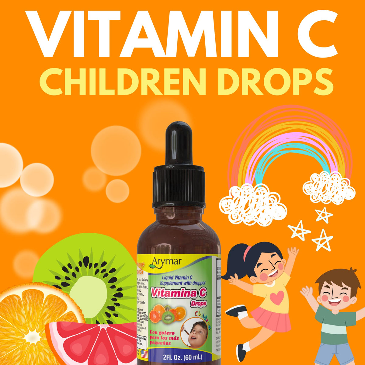Arymar Vitamin C Drops Orange Flavor Immune Support - 2 fl oz - image 4