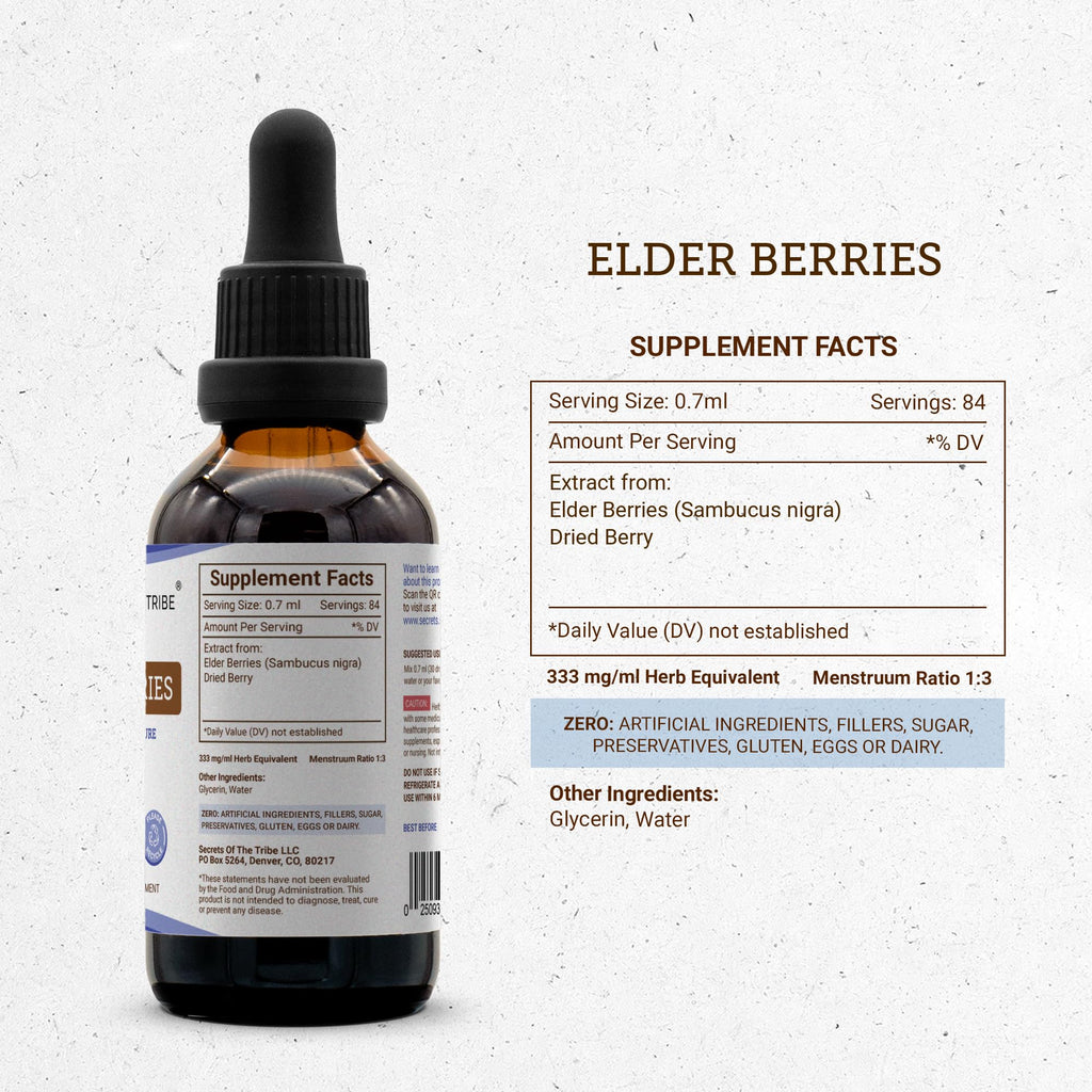 Secrets of the Tribe Elder Berries Glycerite Immune Support - 2 Fl Oz - image 4