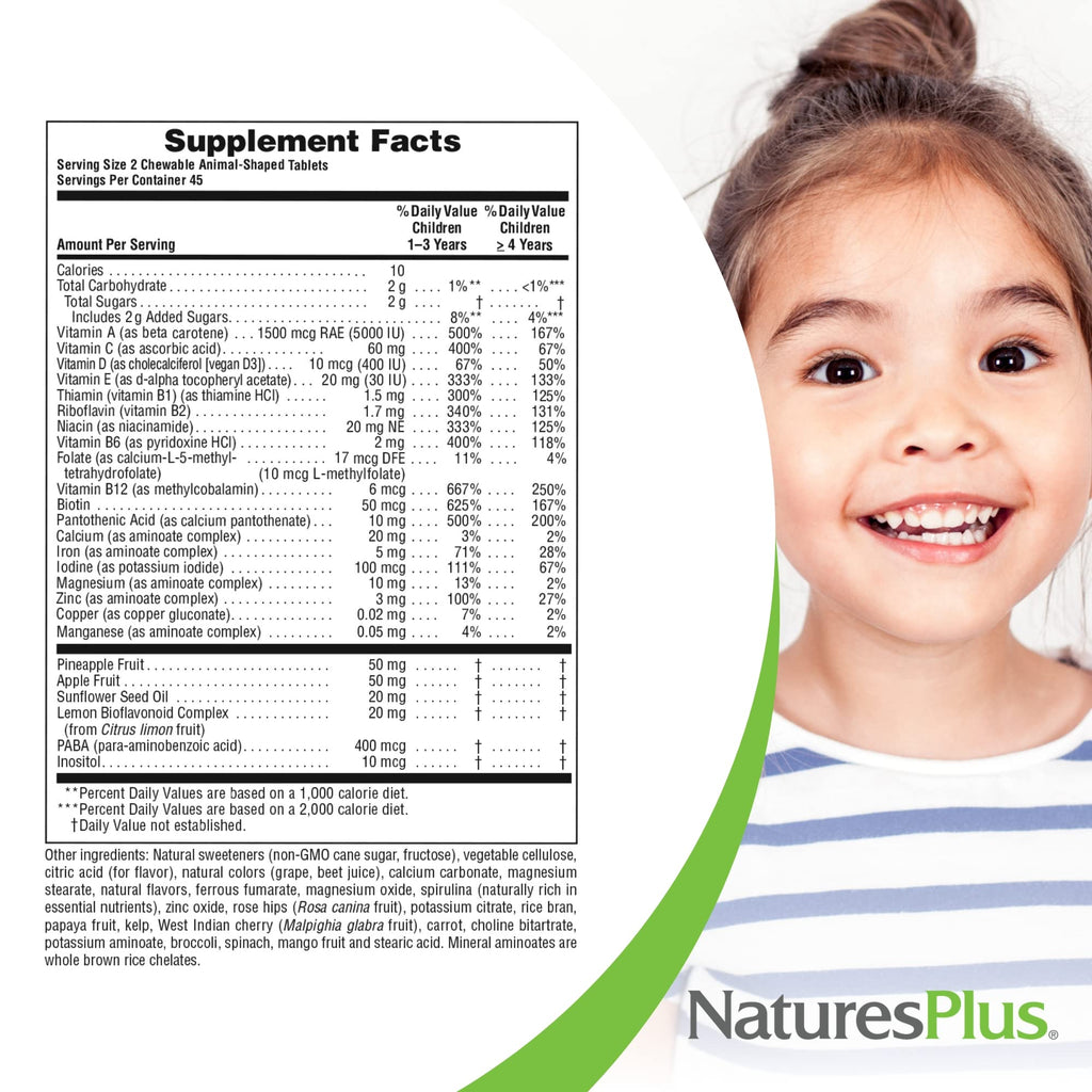 NaturesPlus Animal Parade Children's Chewable Multivitamin - 90 Tablets - image 5
