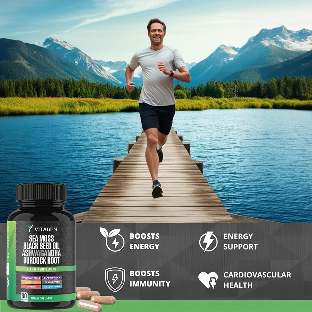 Vitabem Sea Moss Black Seed Oil Ashwagandha Capsules - 60 Count - image 5