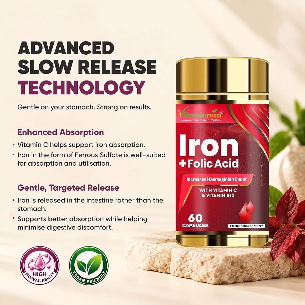 Vitaminnica Iron with Folic Acid - 60 Capsules - image 5