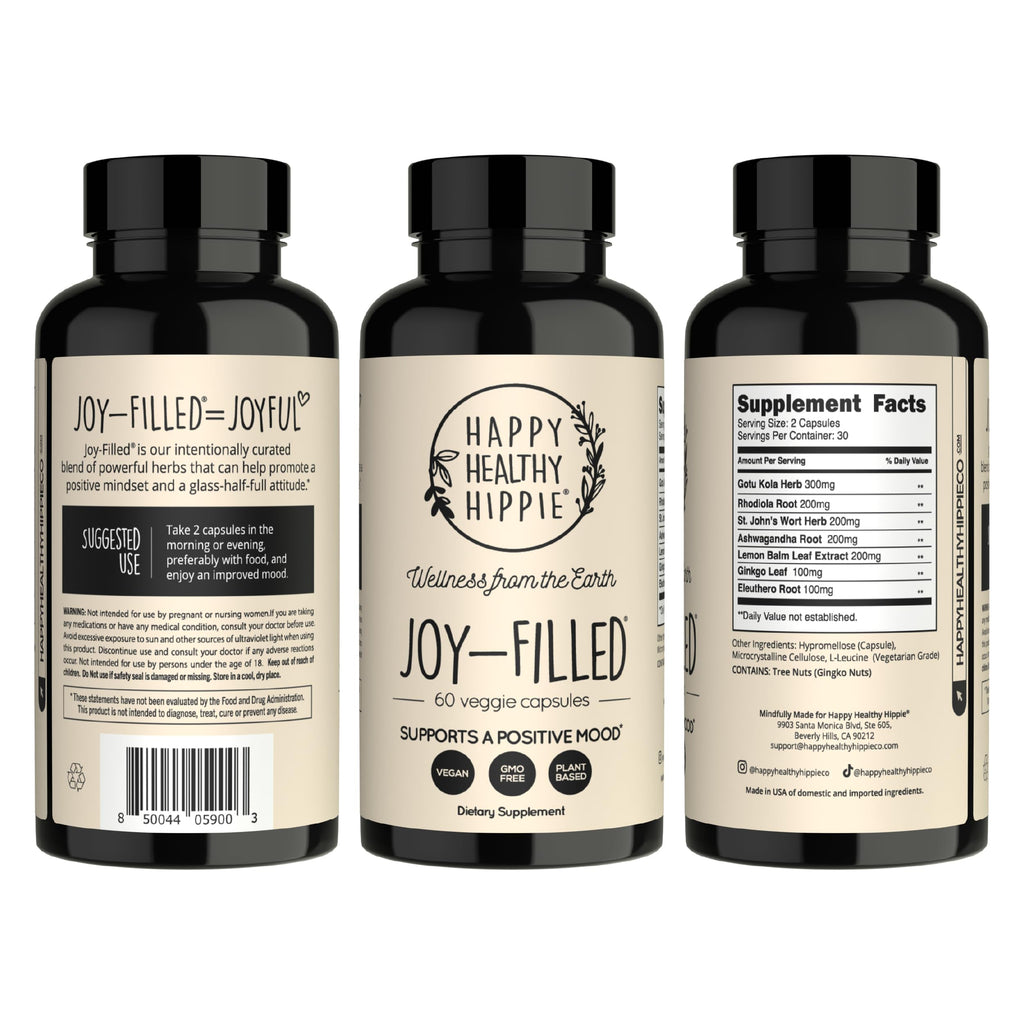 Happy Healthy Hippie Joy-Filled Mood Support Supplement - 60 Capsules - image 9