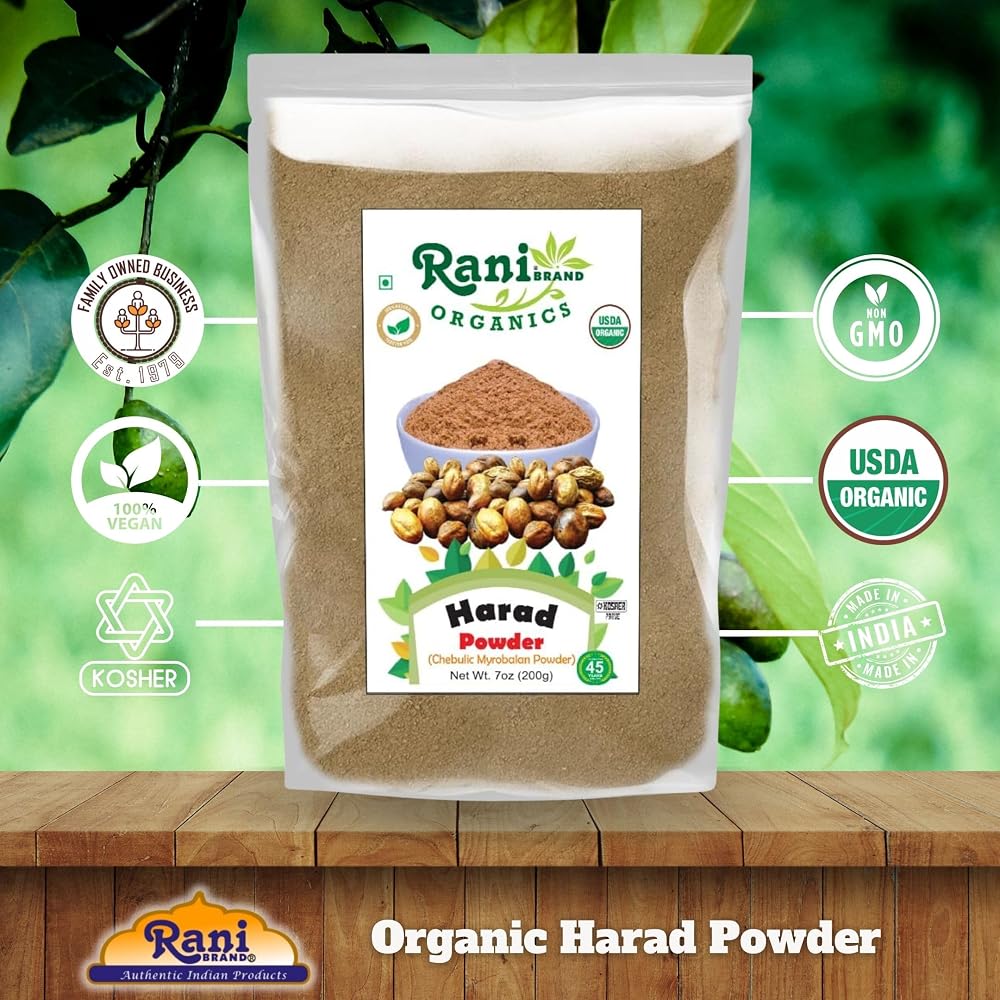 Rani Organic Harad Powder (Chebulic Myrobalan) - 7oz - image 4