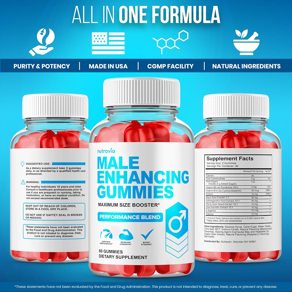 Nutravia Male Enhancing Supplement Gummies Testosterone Booster - 60 Gummies - image 7