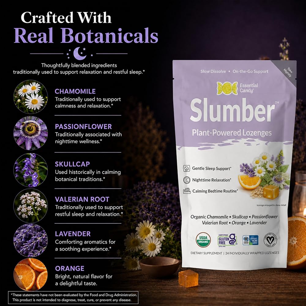 Essential Candy Slumber Blend Organic Lozenges for Sleep - 24 Count - image 3