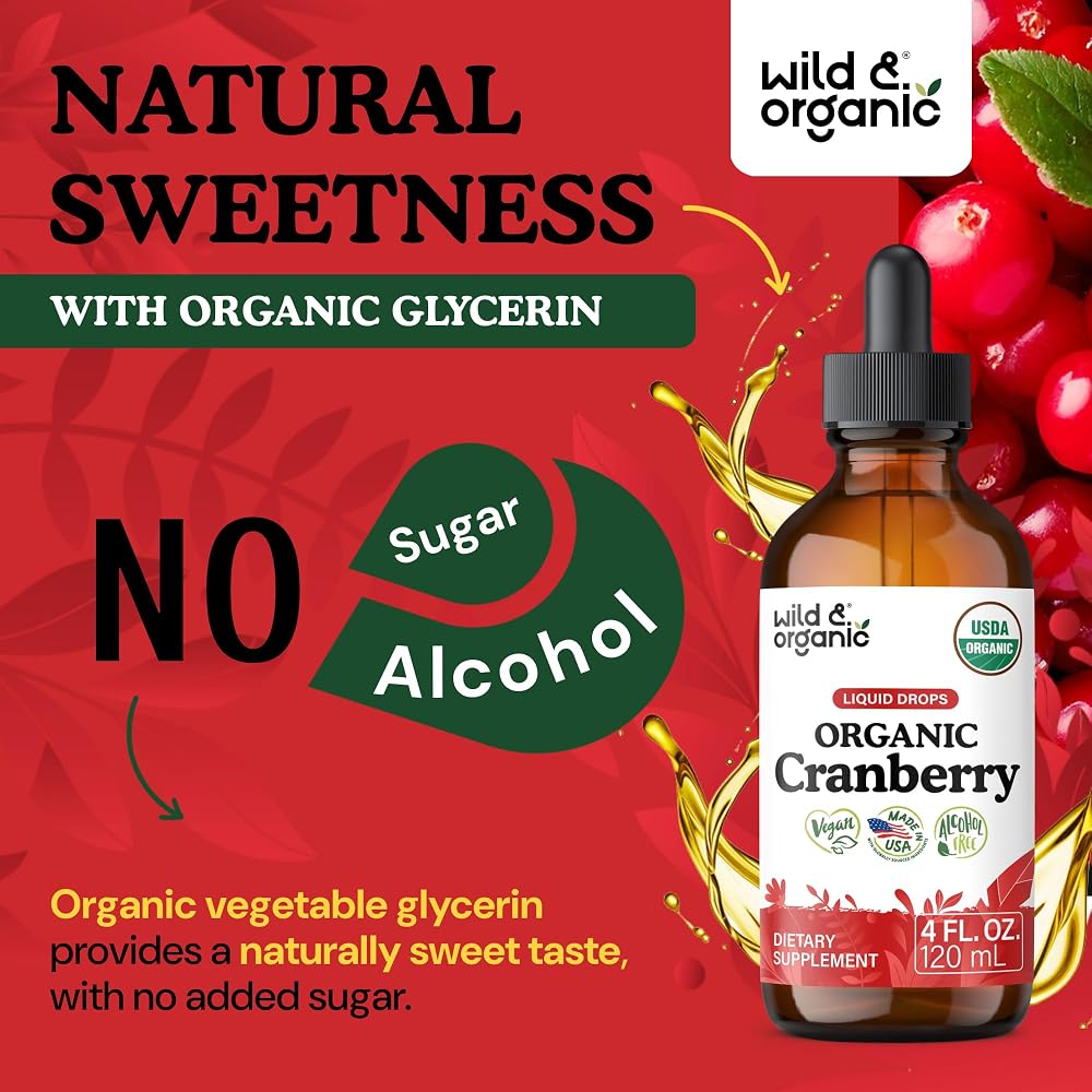 Wild & Organic Cranberry Extract Liquid Drops Urinary Tract Support - 4 oz - image 6