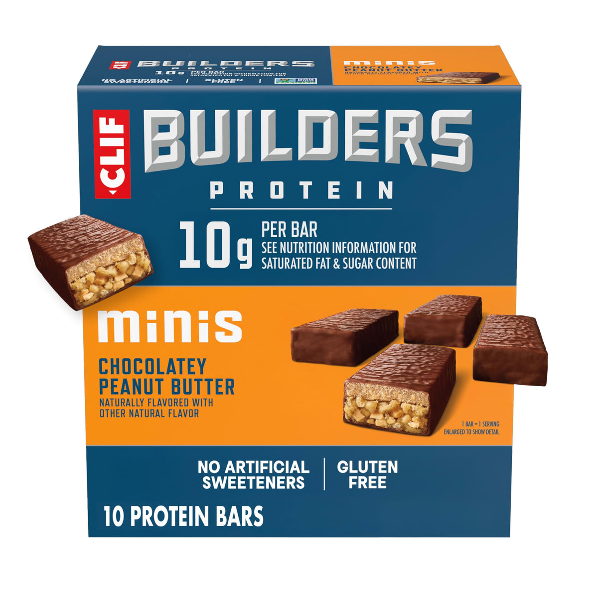 CLIF Bar BUILDERS Minis Protein Bars Chocolatey Peanut Butter - 10ct