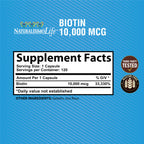 NaturalisimoLife Biotin 10,000 mcg High Potency - 120 Capsules - image 2