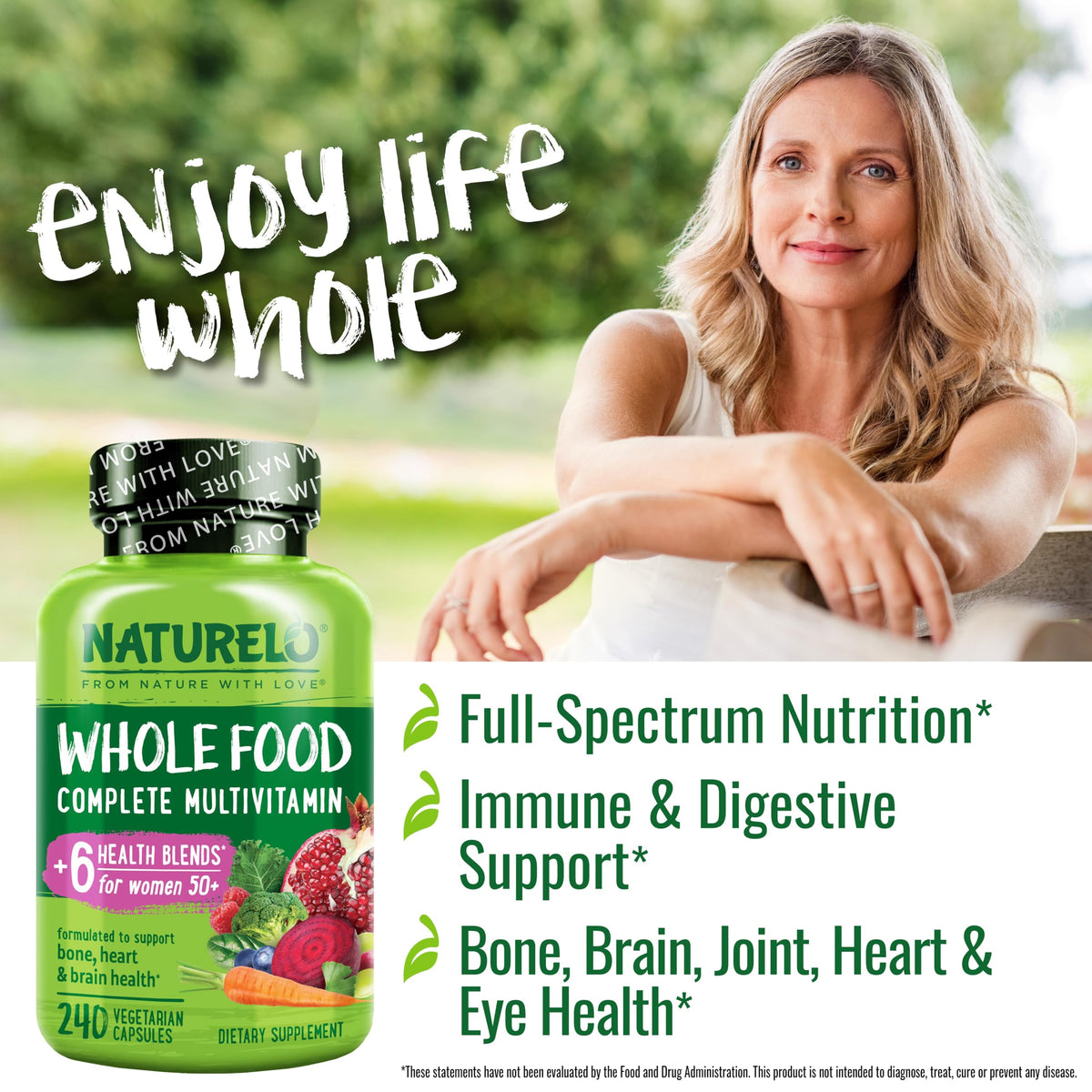 NATURELO Whole Food Multivitamin for Women 50+ - 240 Capsules - image 5