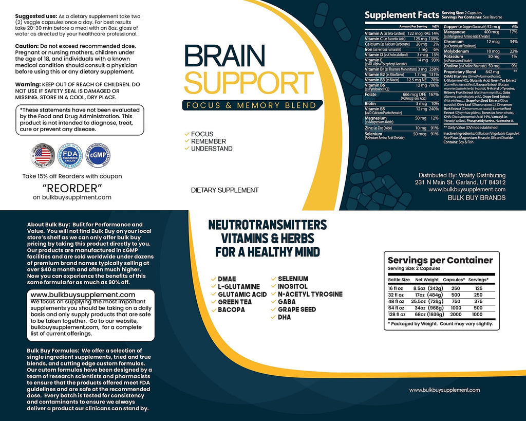 Bulk Buy Brain Support Blend - 1000 Capsules - image 6