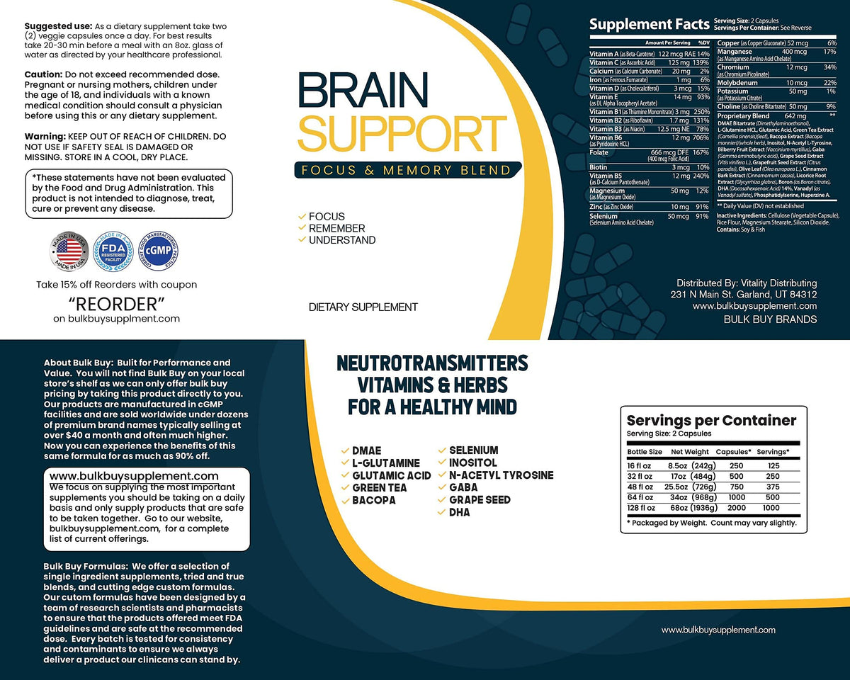 Bulk Buy Brain Support Blend - 1000 Capsules - image 6