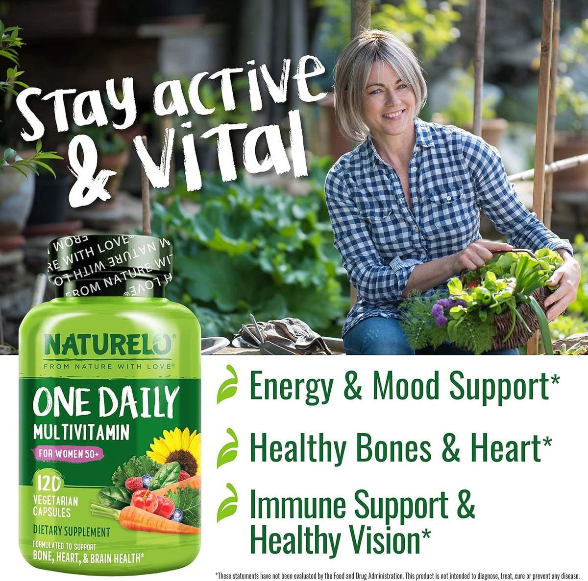 NATURELO One Daily Multivitamin for Women 50+ - 120 Capsules - image 5