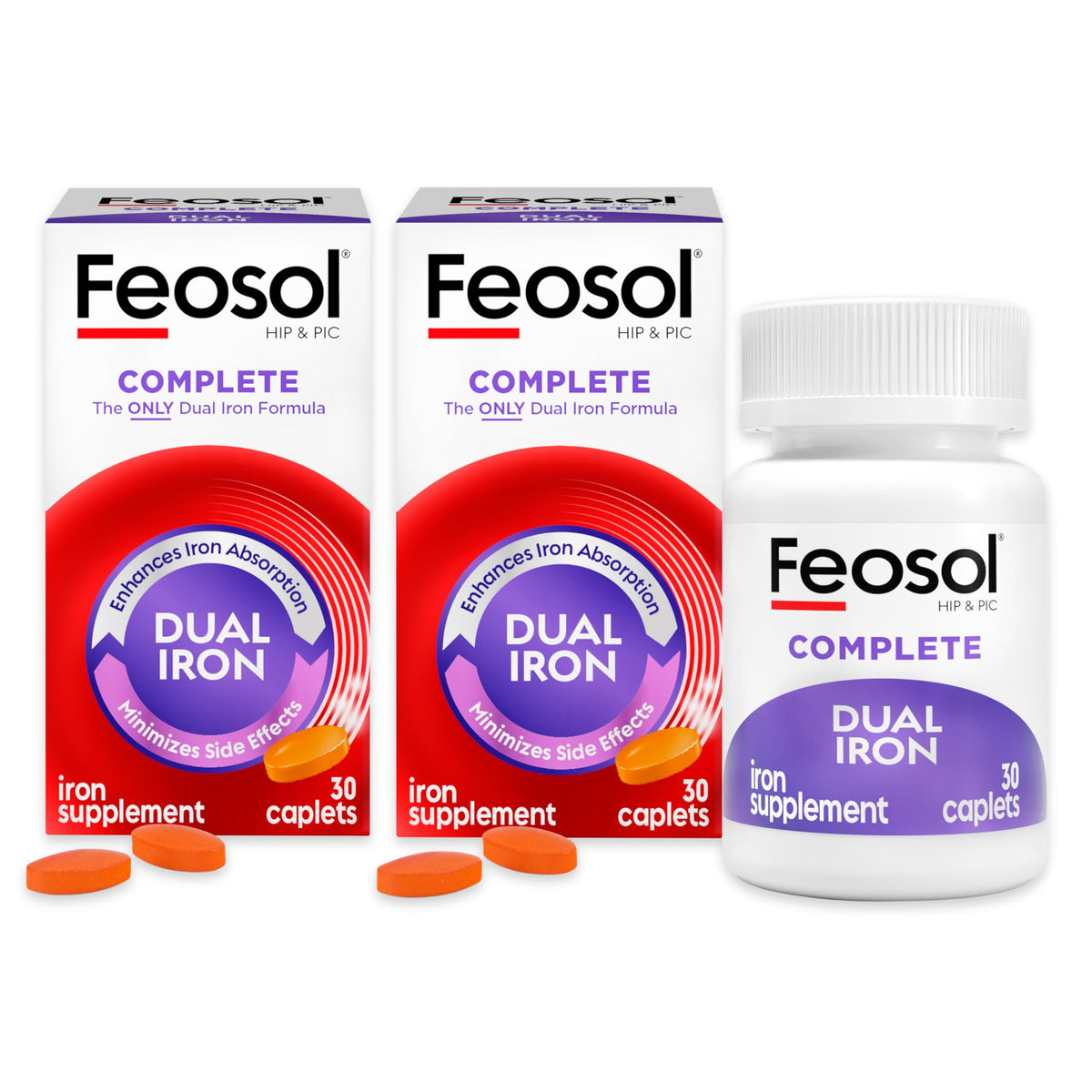 Feosol Complete Iron Supplement Caplets - 60 Count