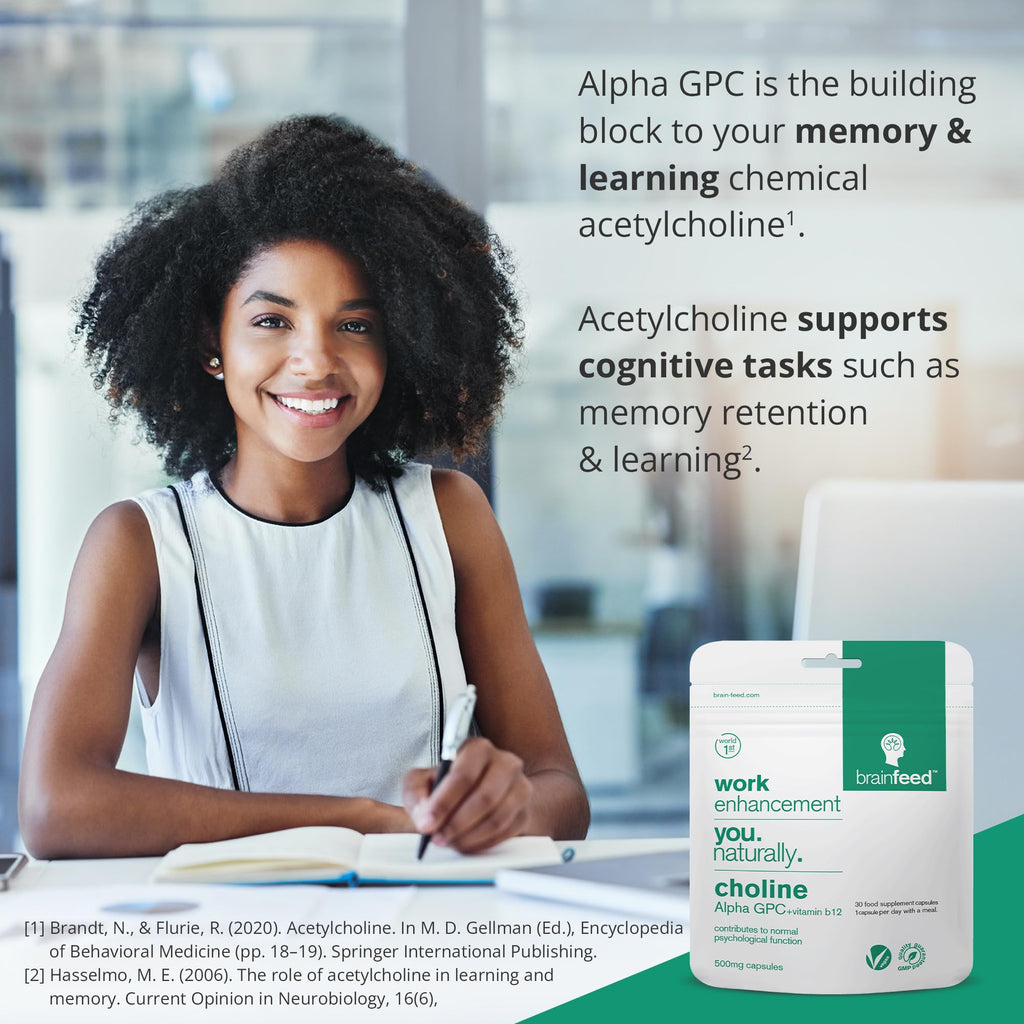 Brain Feed Alpha GPC 500mg Acetylcholine Supplement - 60 Capsules - image 5