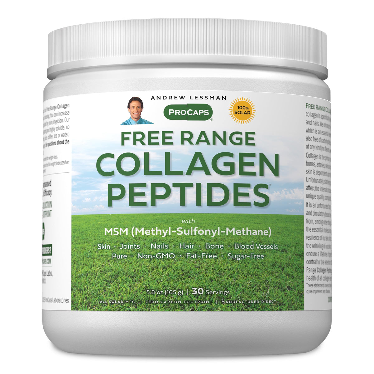 Andrew Lessman Free Range Collagen Peptides Powder and MSM Servings