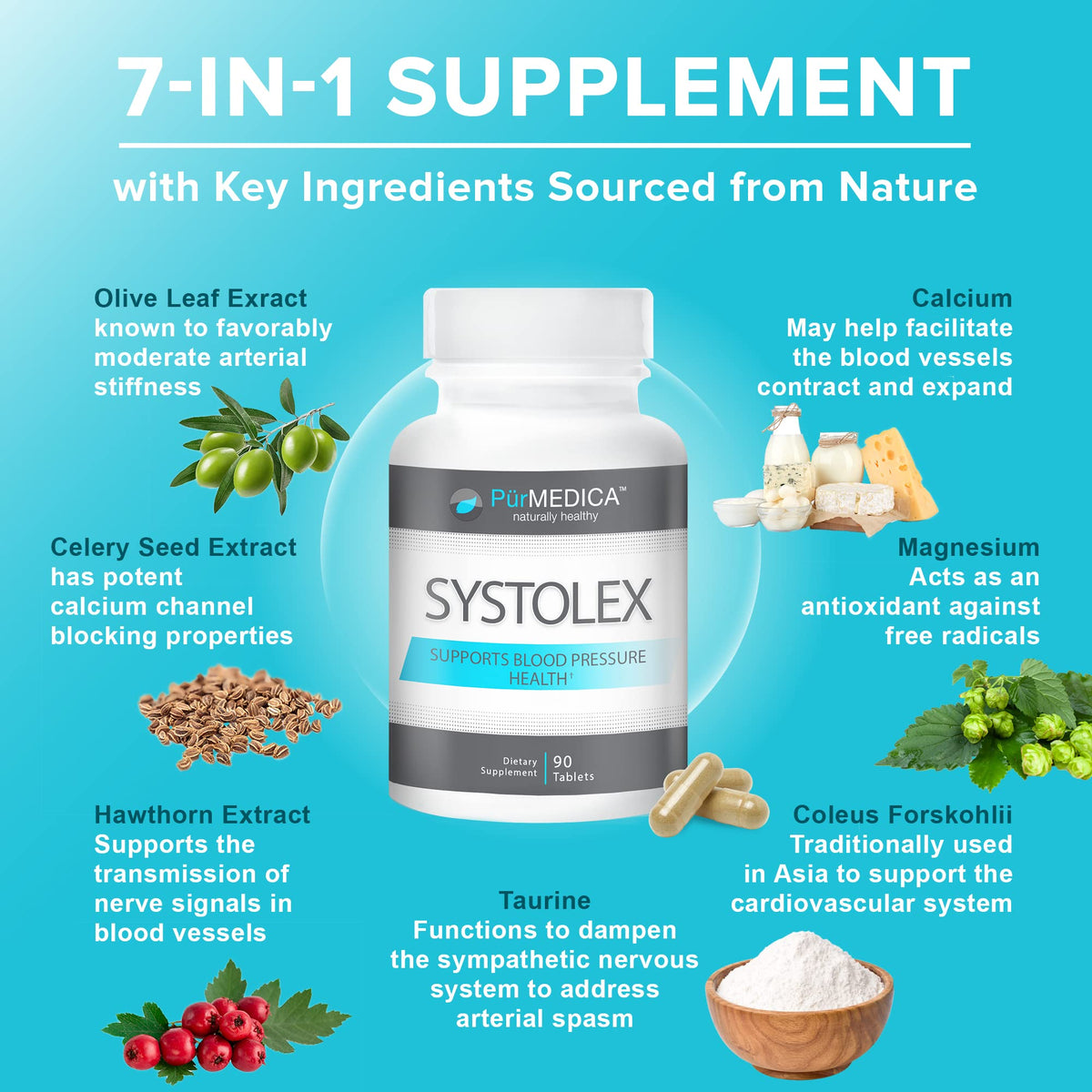 PurMEDICA Systolex 7-in-1 Blood Pressure Support Supplement - image 4