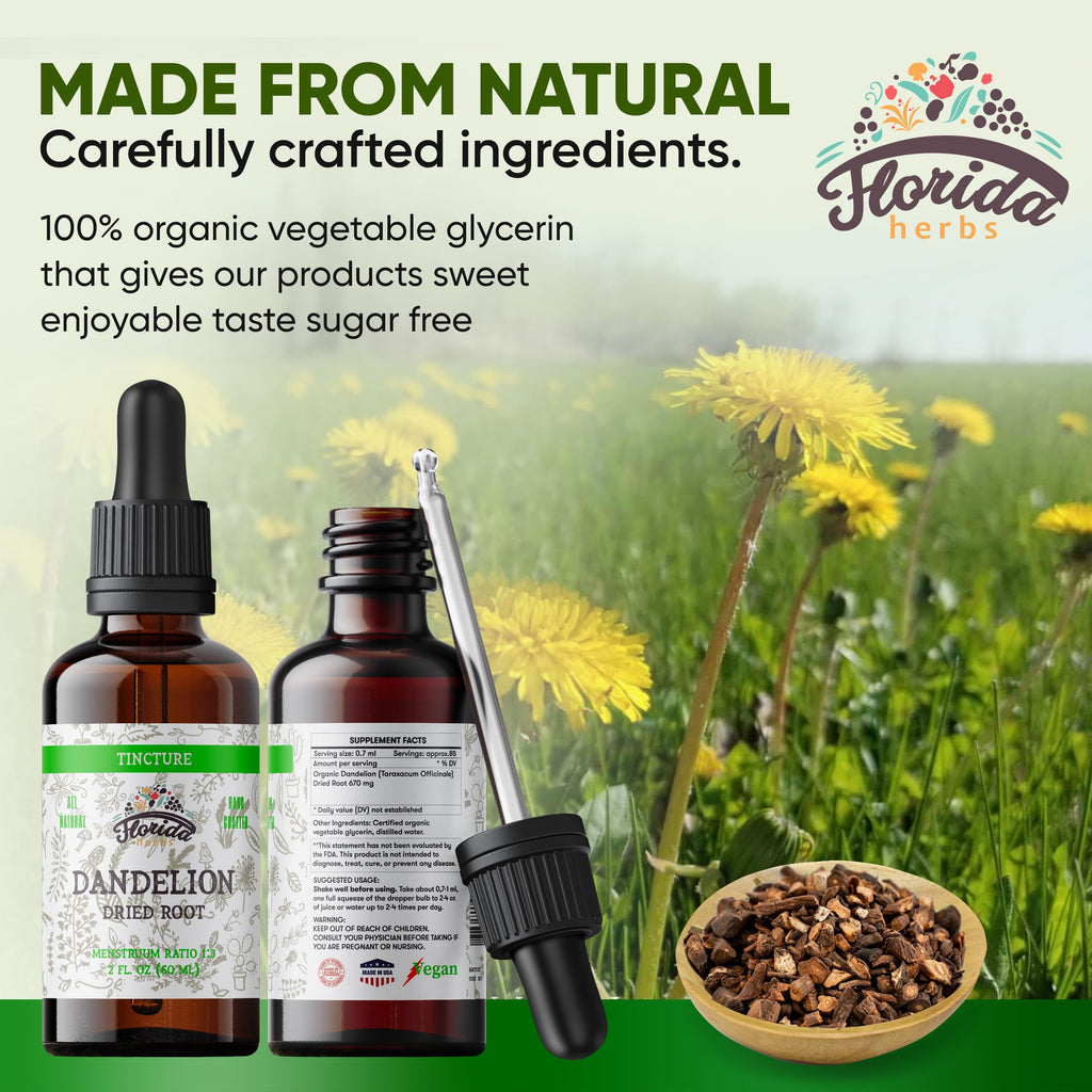 Florida Herbs Dandelion Root Tincture Organic Extract - 2 oz - image 4