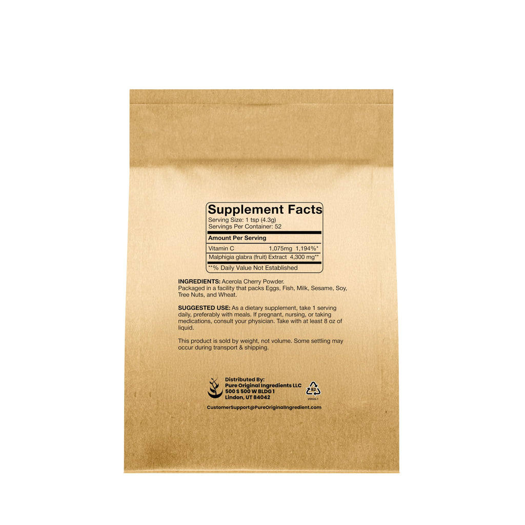 PURE ORIGINAL INGREDIENTS Acerola Cherry Powder Non-GMO