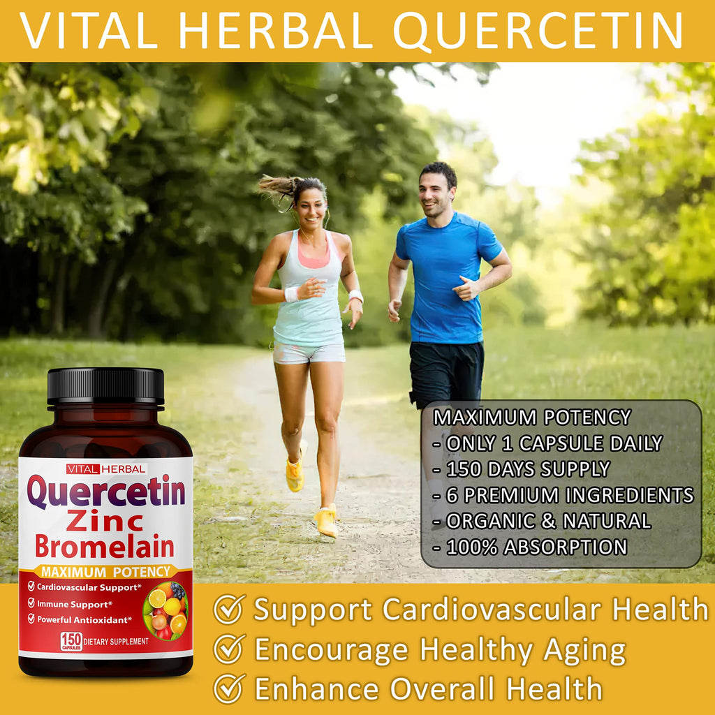 Vital Herbal Quercetin Complex with Zinc & Bromelain - 150 Capsules - image 6