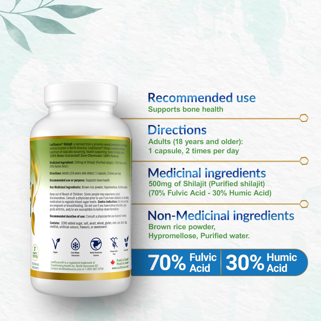 LEAFSOURCE Shilajit with Humic & Fulvic Acid - 120 Capsules - image 4