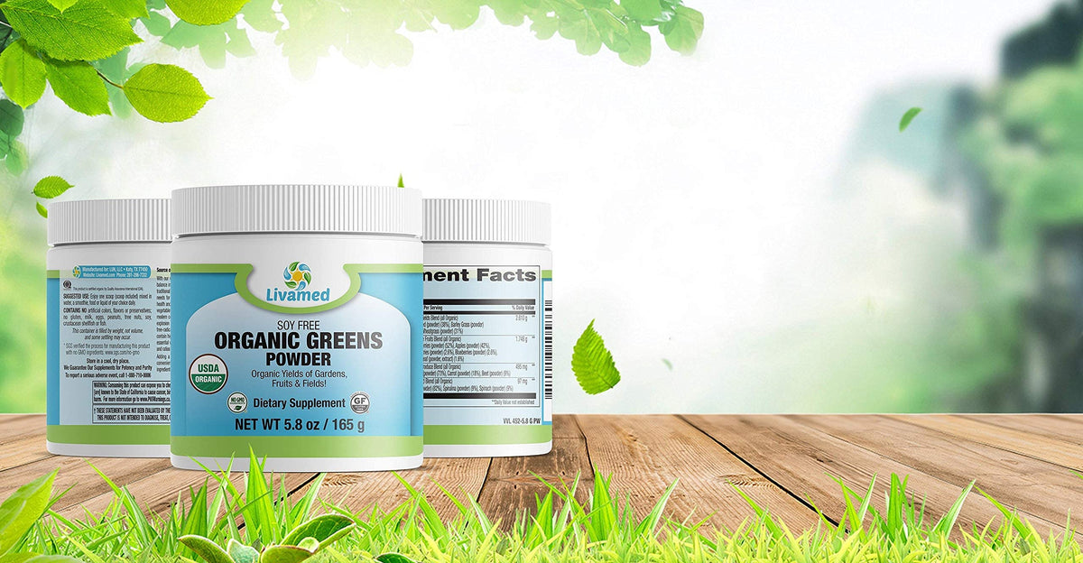 Livamed Organic Greens Powder Soy Free - 5.8 oz - image 2