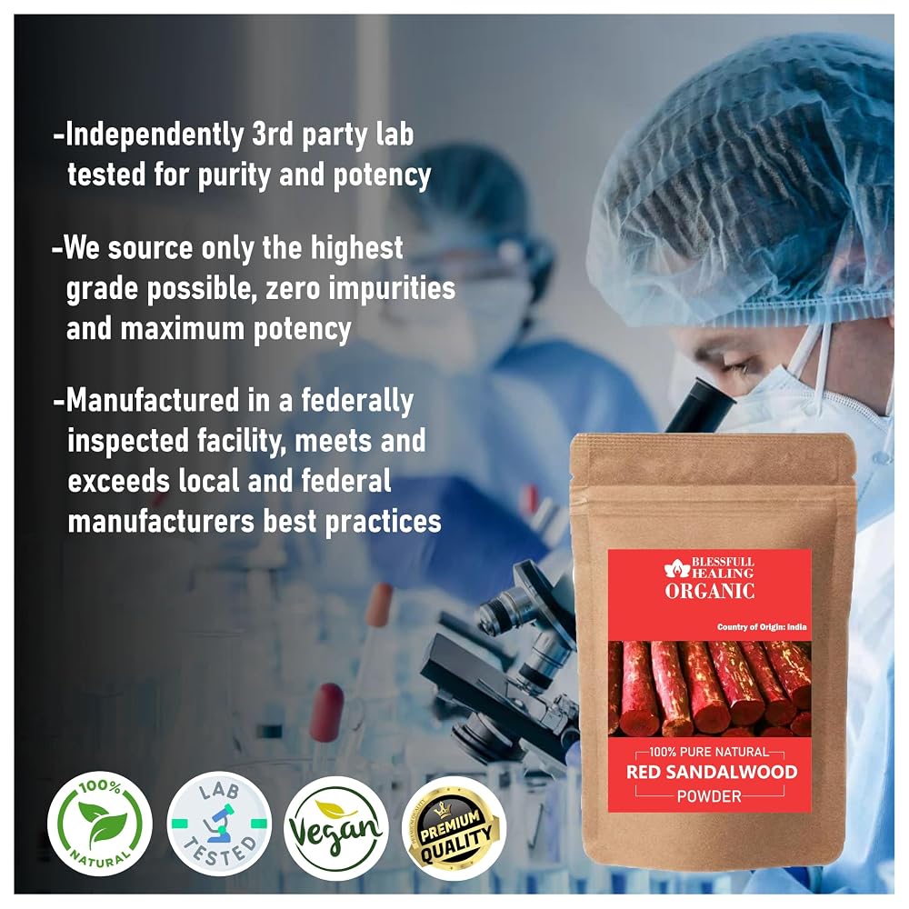 Blessfull Healing Organic Red Sandalwood Powder - 100g - image 3