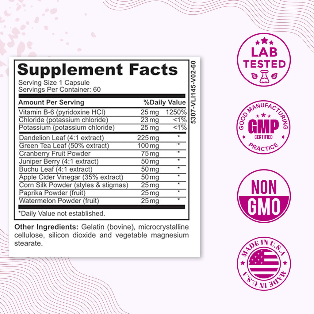 LadyMe Water Retention Pills for Women Bloating Relief - 60 Capsules - image 5